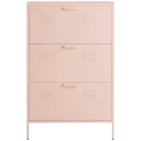 Mission District Locker Shoe Cabinet in Pale Pink by DOREL HOME FURNISHINGS