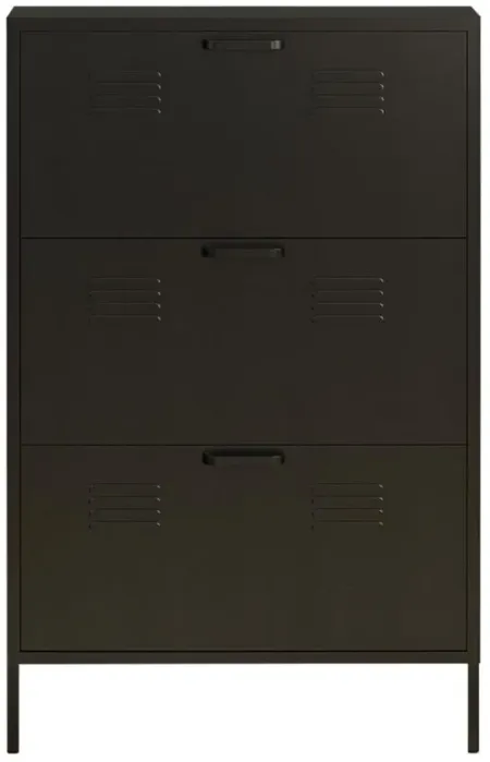 Mission District Locker Shoe Cabinet in Black by DOREL HOME FURNISHINGS