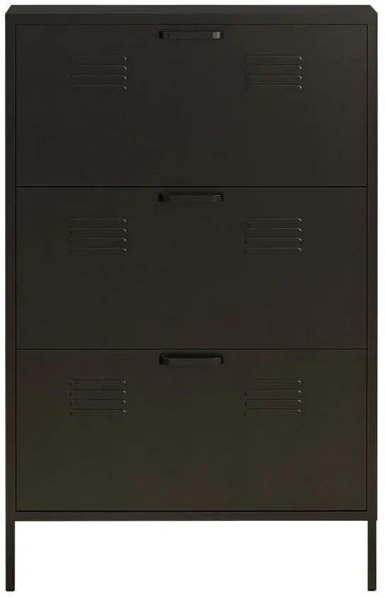 Mission District Locker Shoe Cabinet in Black by DOREL HOME FURNISHINGS