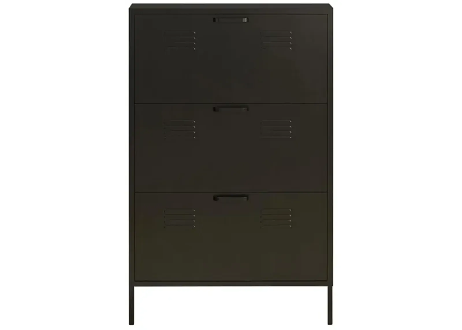 Mission District Locker Shoe Cabinet in Black by DOREL HOME FURNISHINGS