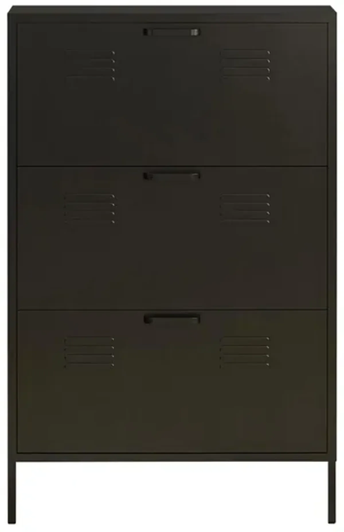 Mission District Locker Shoe Cabinet in Black by DOREL HOME FURNISHINGS