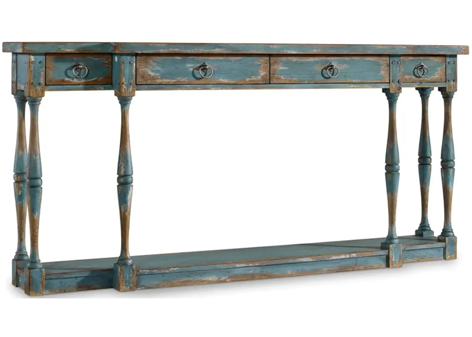 Sanctuary Four-Drawer Console Table in Sky Blue by Hooker Furniture