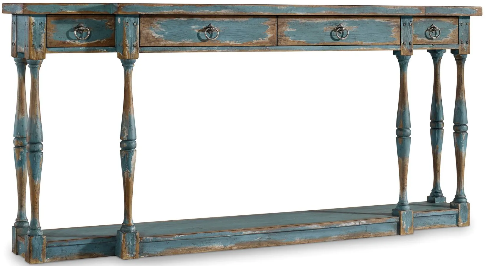 Sanctuary Four-Drawer Console Table in Sky Blue by Hooker Furniture
