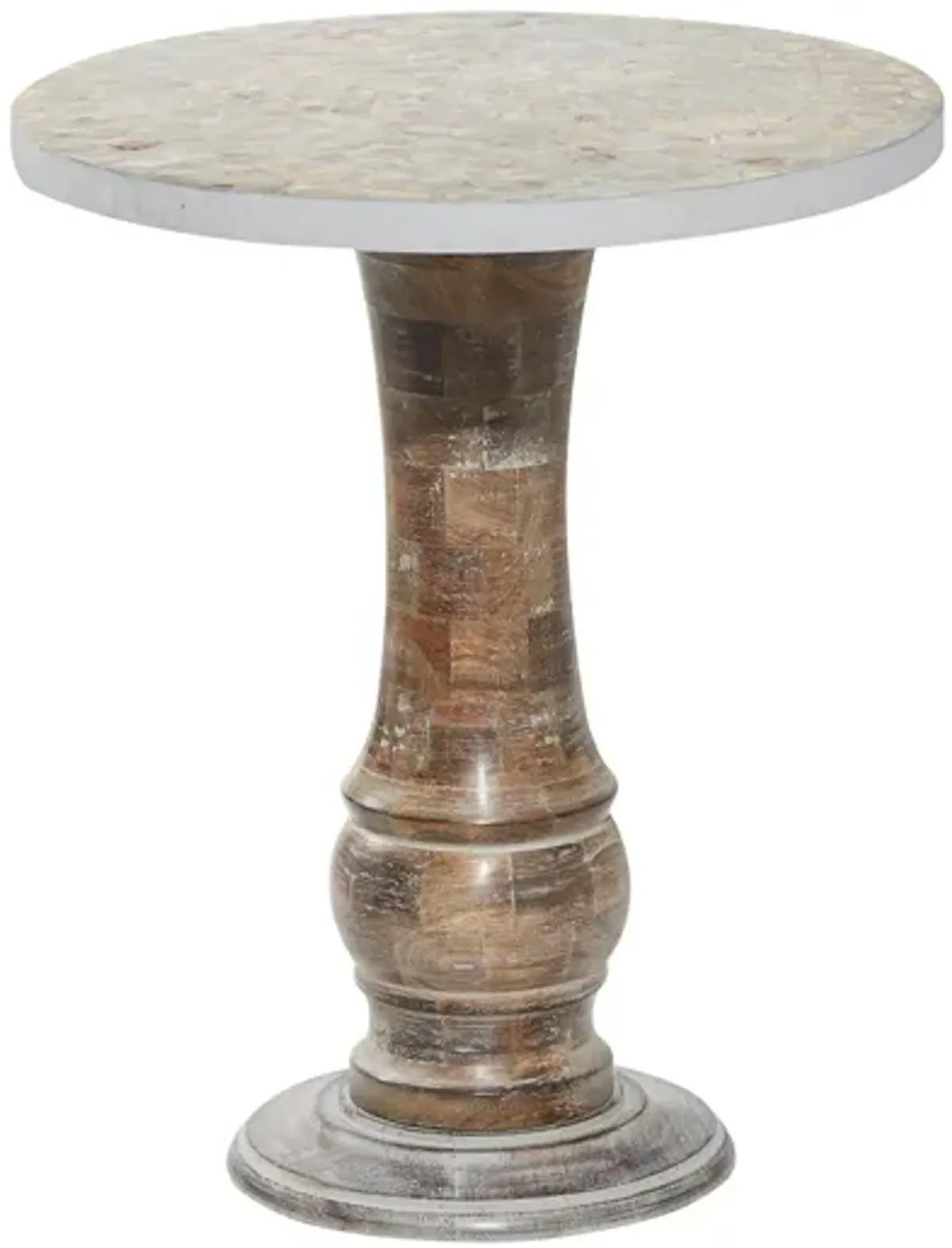 Ivy Collection Vintage Accent Table in Gray by UMA Enterprises