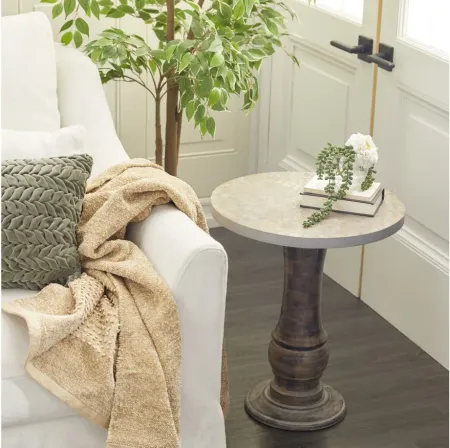Ivy Collection Vintage Accent Table in Gray by UMA Enterprises
