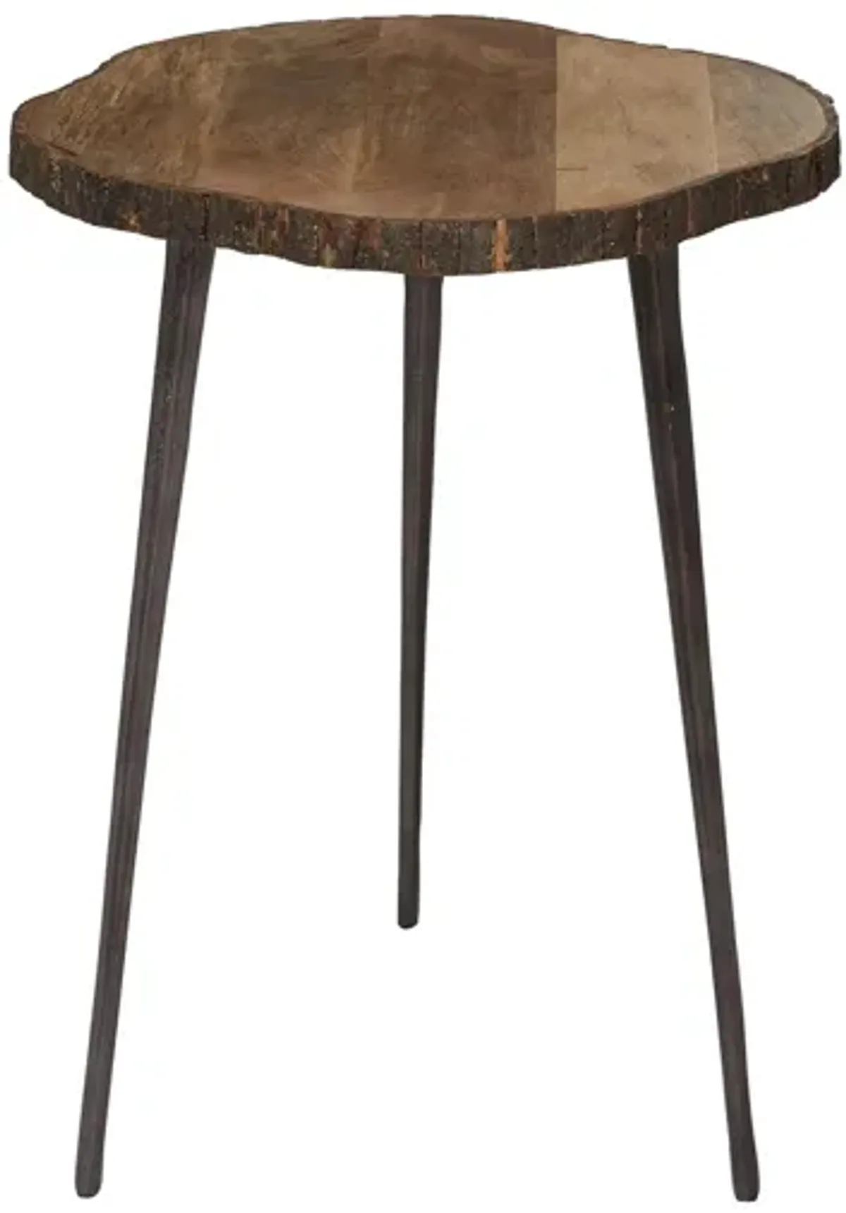 Ivy Collection Tree Bark Accent Table in Brown by UMA Enterprises