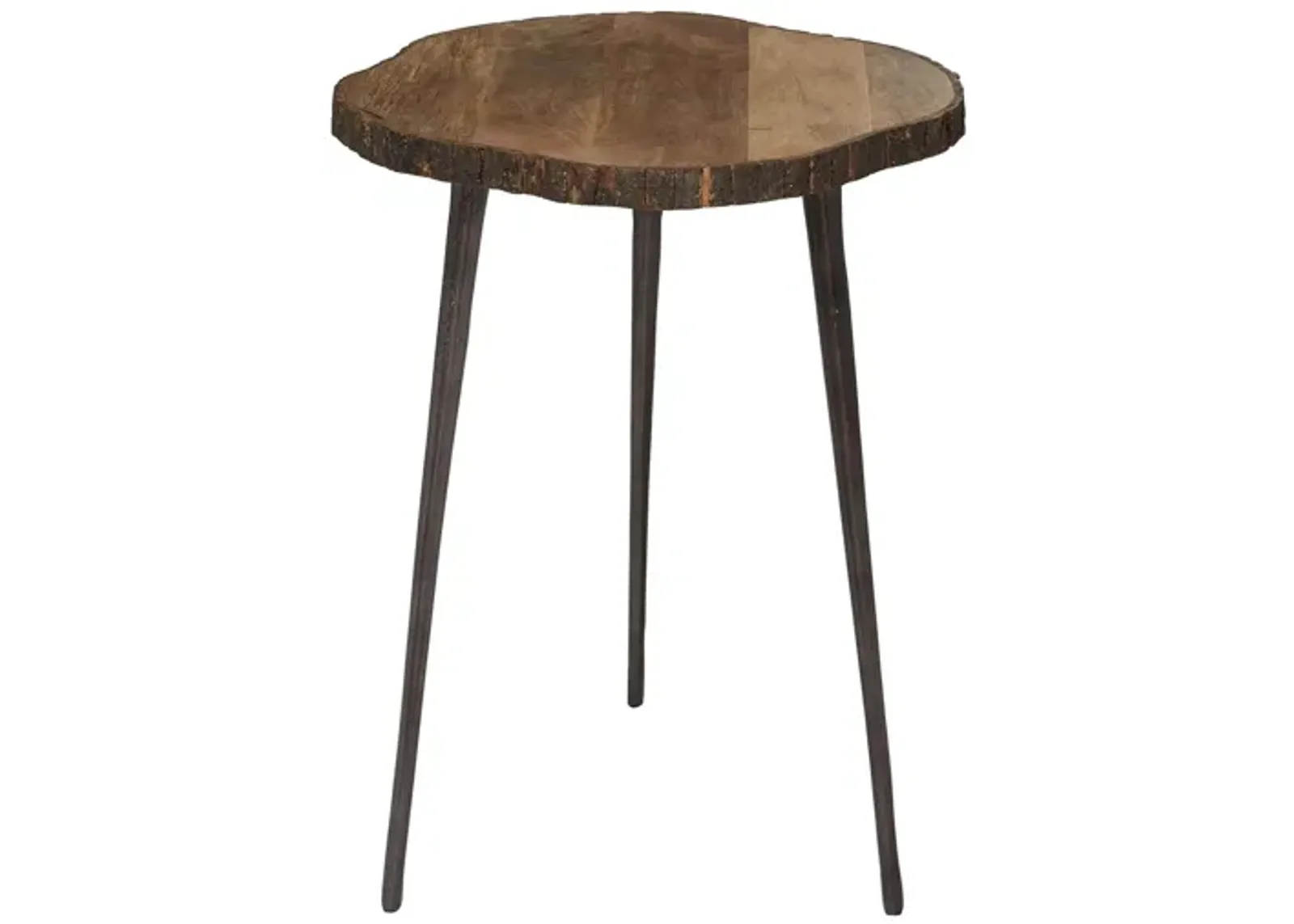 Ivy Collection Tree Bark Accent Table in Brown by UMA Enterprises