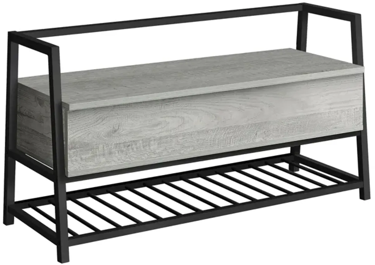 Colbert Bench and Shoe Rack in Gray by Monarch Specialties