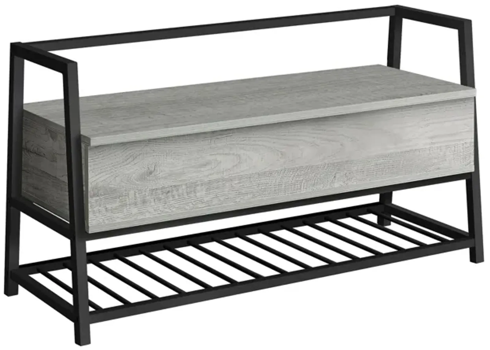 Colbert Bench and Shoe Rack in Gray by Monarch Specialties