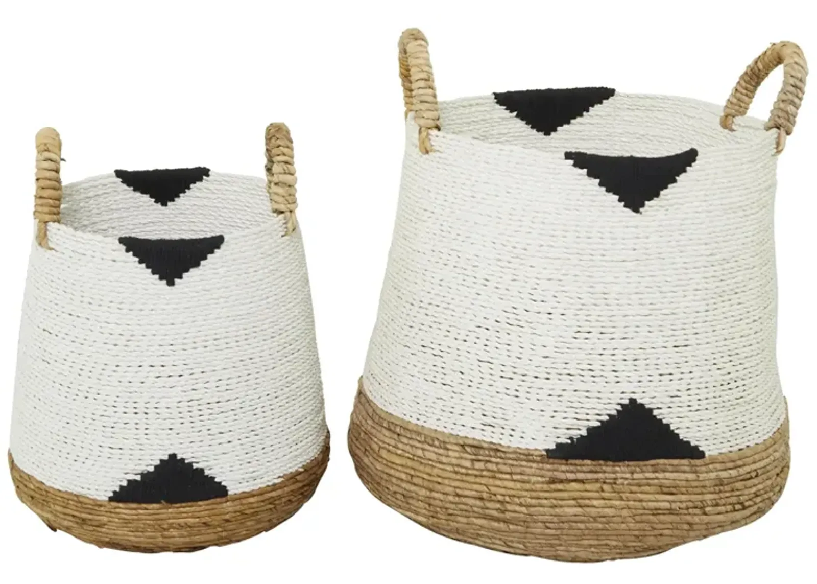 Ivy Collection Casey Basket - Set of 2 in White by UMA Enterprises