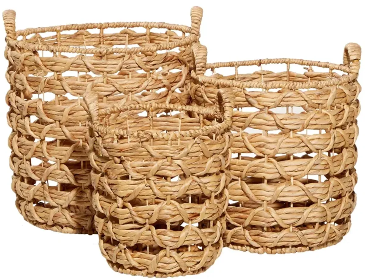 Ivy Collection Storage Basket - Set of 3 in Brown by UMA Enterprises