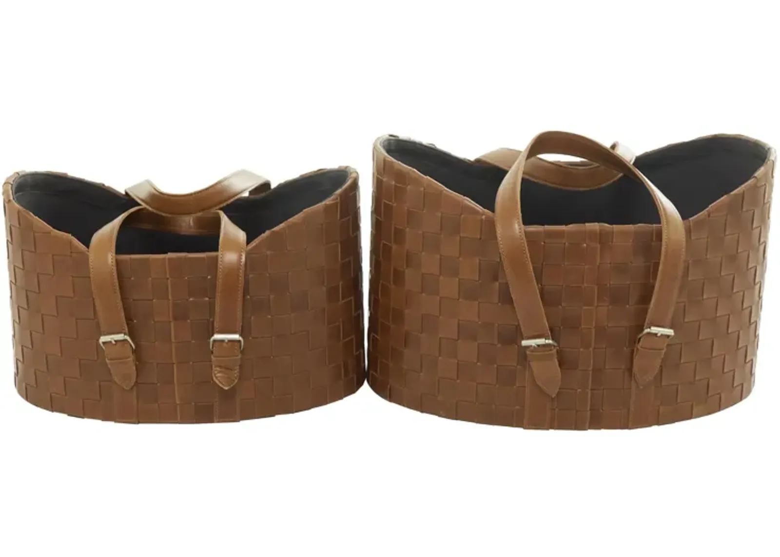 Ivy Collection Caboodle Storage Basket - Set of 2 in Brown by UMA Enterprises