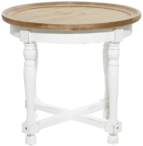 Ivy Collection Petite Accent Table in White by UMA Enterprises