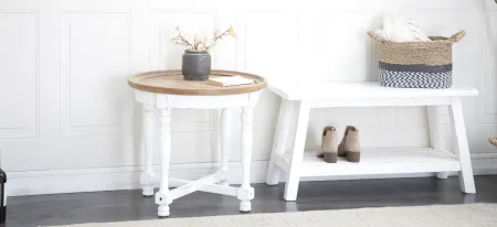 Ivy Collection Petite Accent Table in White by UMA Enterprises