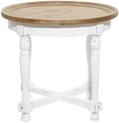 Ivy Collection Petite Accent Table in White by UMA Enterprises