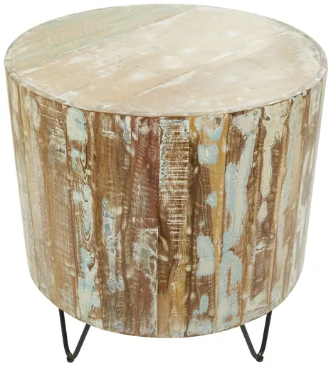 Ivy Collection Stump Accent Table in Brown by UMA Enterprises