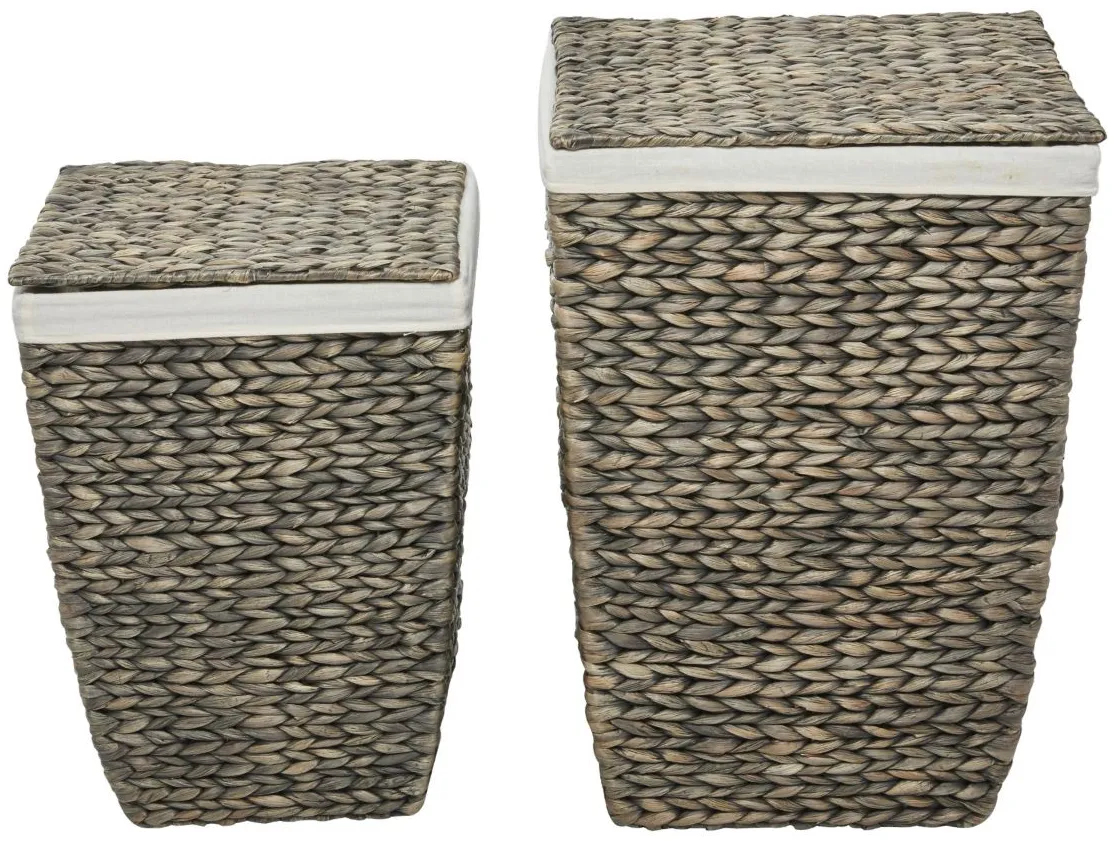 Ivy Collection Cumberland Storage Basket - Set of 2 in Dark Brown by UMA Enterprises