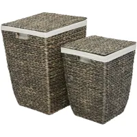 Ivy Collection Cumberland Storage Basket - Set of 2 in Dark Brown by UMA Enterprises