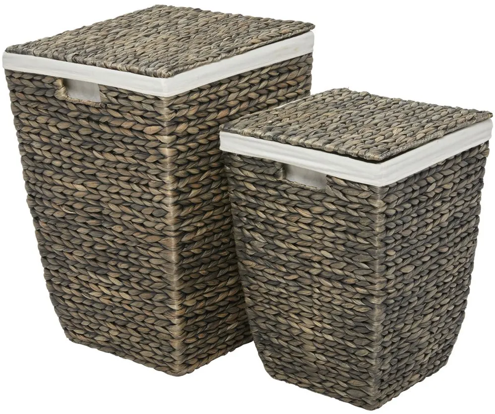 Ivy Collection Cumberland Storage Basket - Set of 2 in Dark Brown by UMA Enterprises