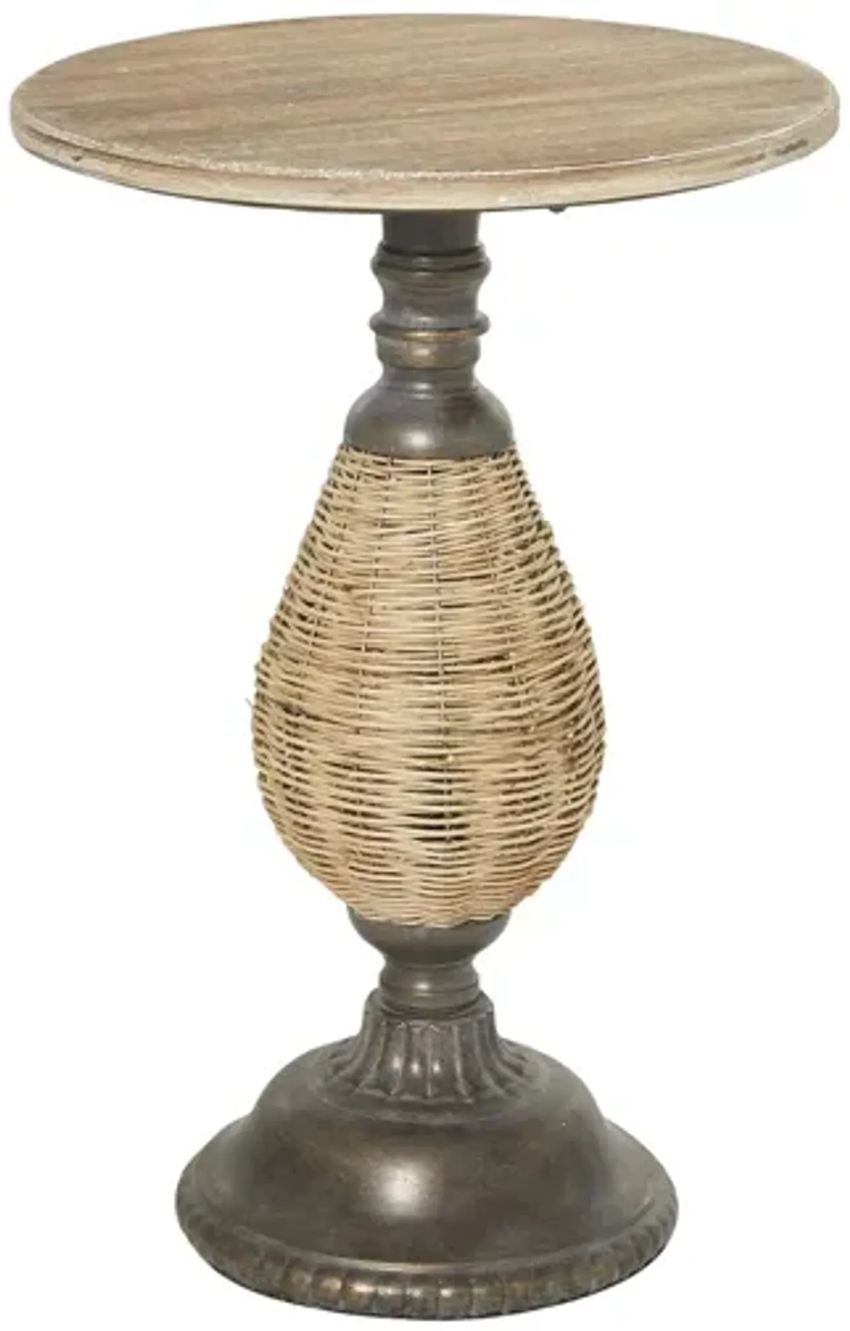 Ivy Collection Rattan Accent Table in Brown by UMA Enterprises