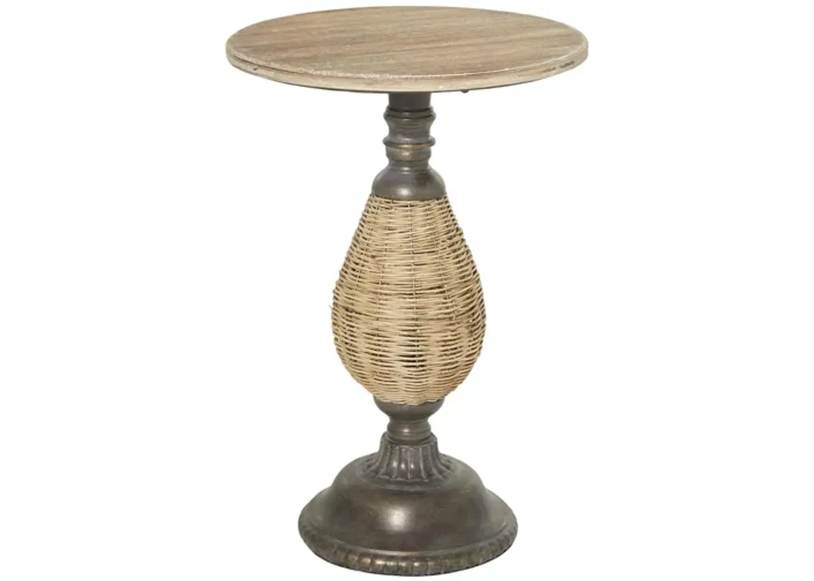 Ivy Collection Rattan Accent Table in Brown by UMA Enterprises