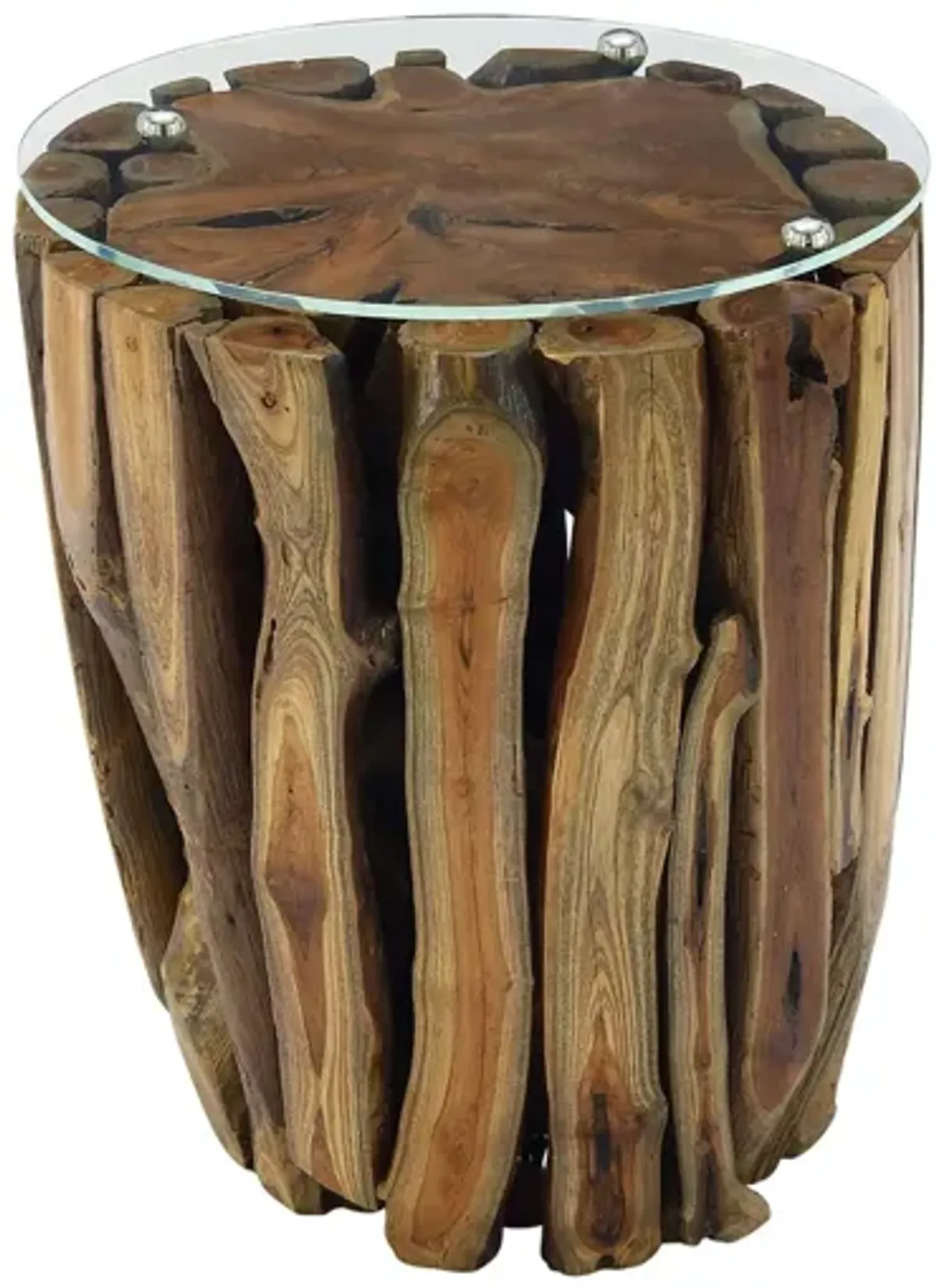 Ivy Collection Tree Trunk Accent Table in Brown by UMA Enterprises