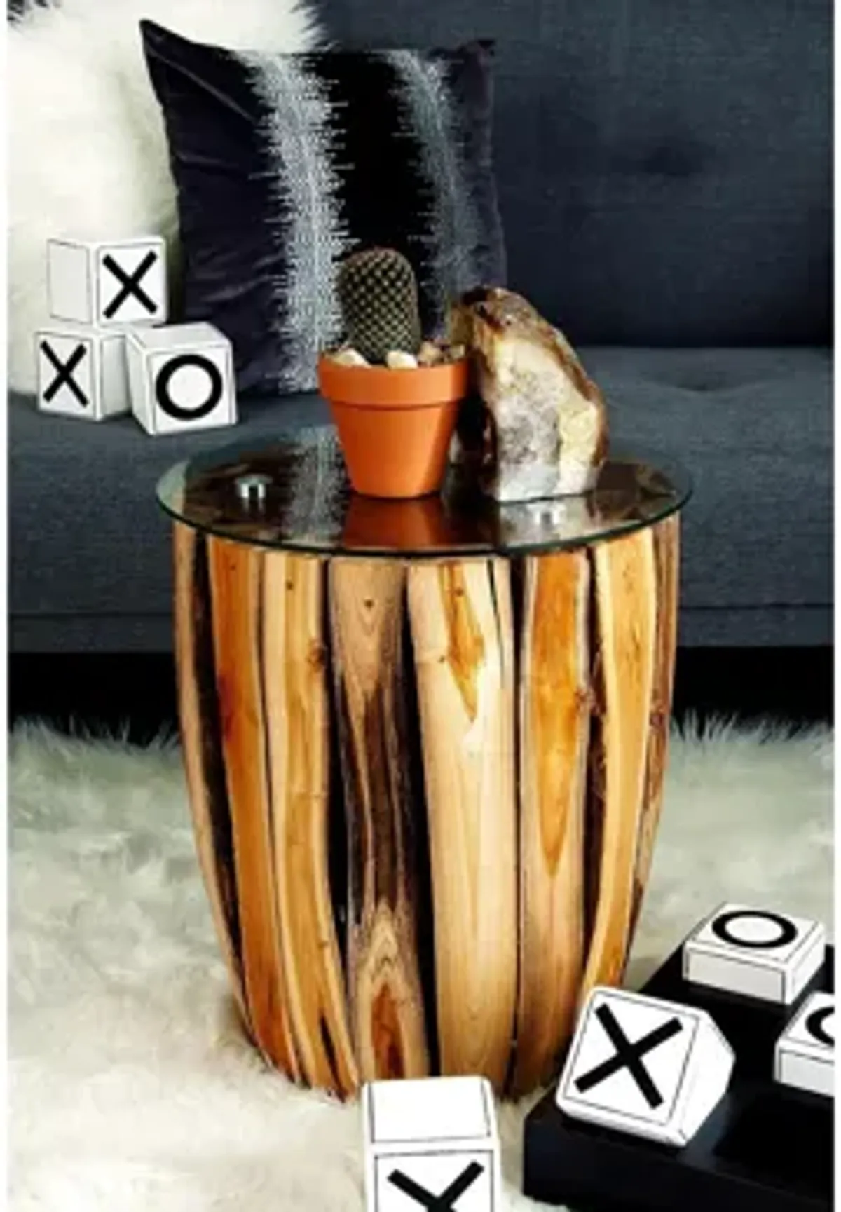 Ivy Collection Tree Trunk Accent Table