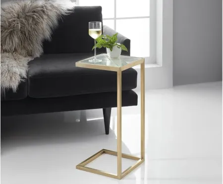 Melange Holmes C-Shaped Accent Table in Gold by Hooker Furniture