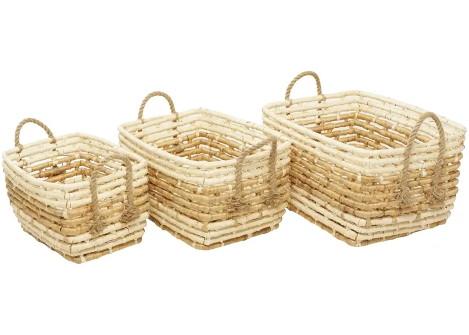 Ivy Collection Seagrass Storage Basket - Set of 3 in Brown by UMA Enterprises