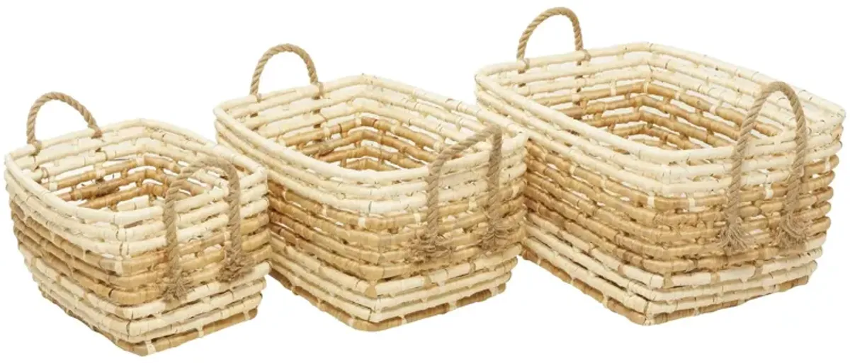 Ivy Collection Seagrass Storage Basket - Set of 3