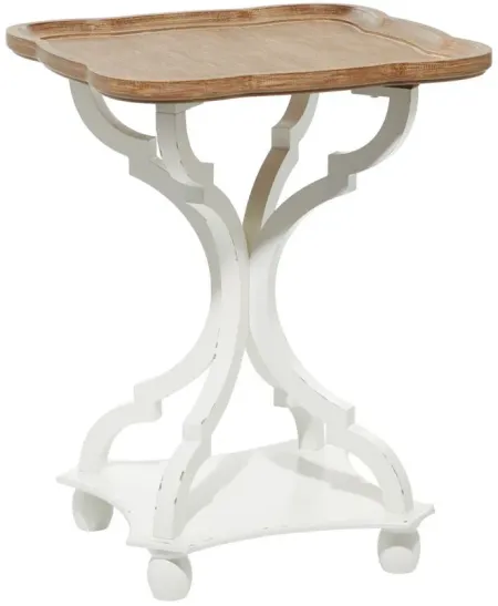 Ivy Collection Tray Accent Table in White by UMA Enterprises