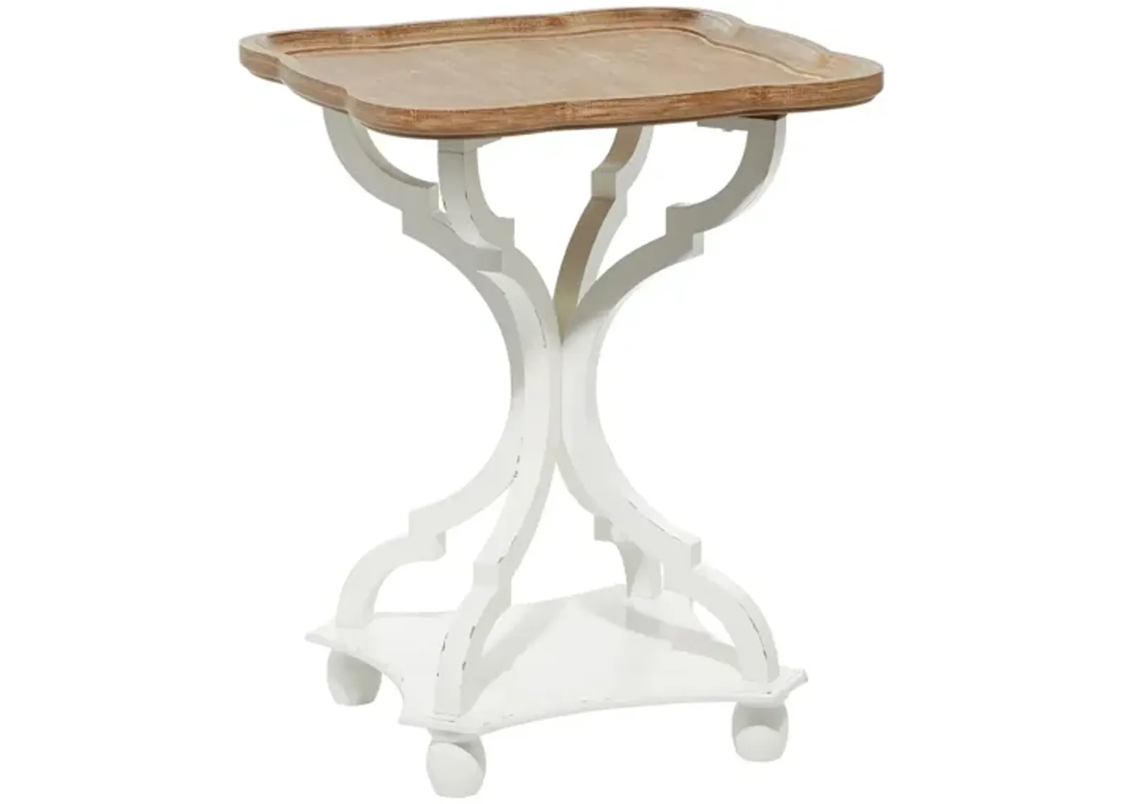 Ivy Collection Tray Accent Table in White by UMA Enterprises