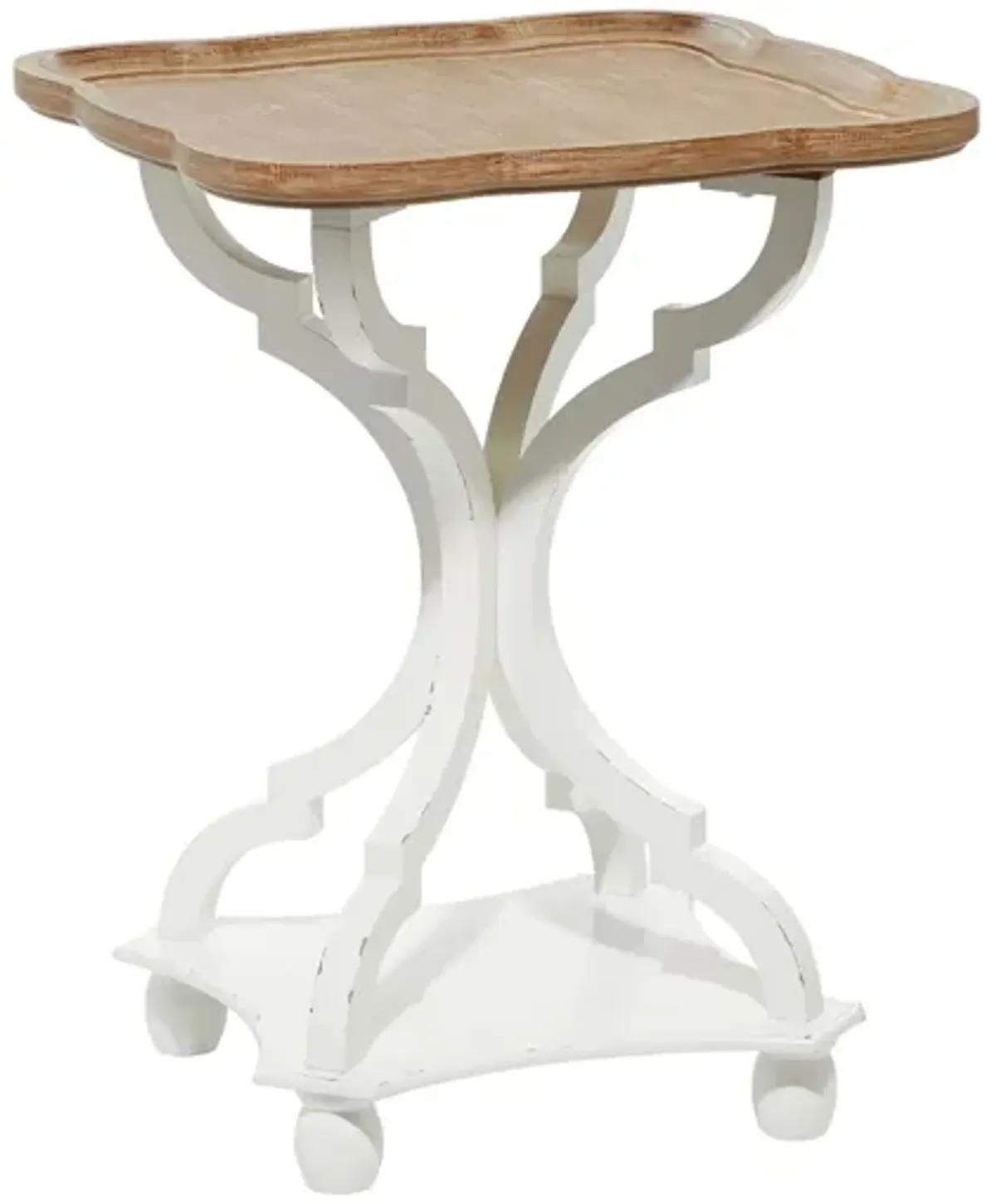 Ivy Collection Tray Accent Table in White by UMA Enterprises