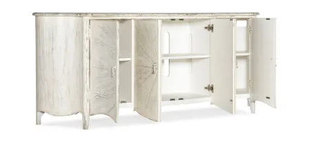 Traditions Entertainment Console in Magnolia: a soft white finish by Hooker Furniture