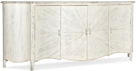 Traditions Entertainment Console in Magnolia: a soft white finish by Hooker Furniture