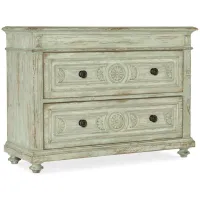 Traditions Two-Drawer Accent Chest in Pistachio, a muted accent finish with a subtle green hue by Hooker Furniture