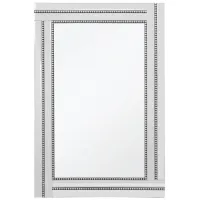 Princeton Beaded Frame Mirror in Silver by CAMDEN ISLE