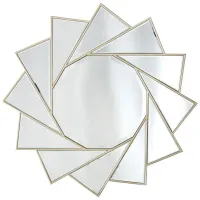Pinwheel Circular Mirror in Gold by CAMDEN ISLE