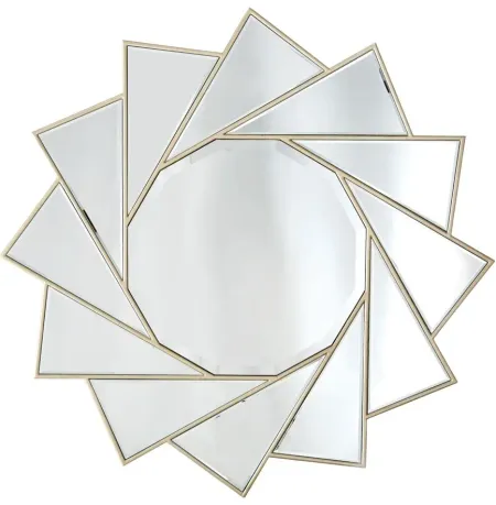 Pinwheel Circular Mirror in Gold by CAMDEN ISLE