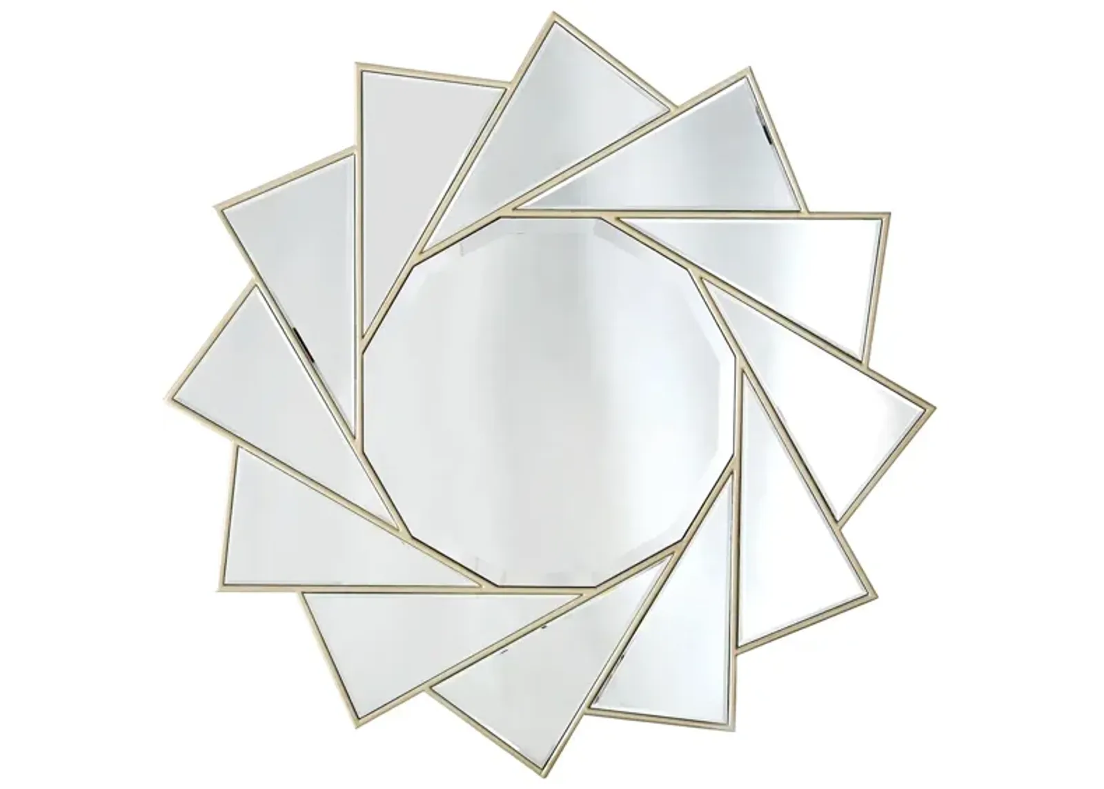 Pinwheel Circular Mirror in Gold by CAMDEN ISLE