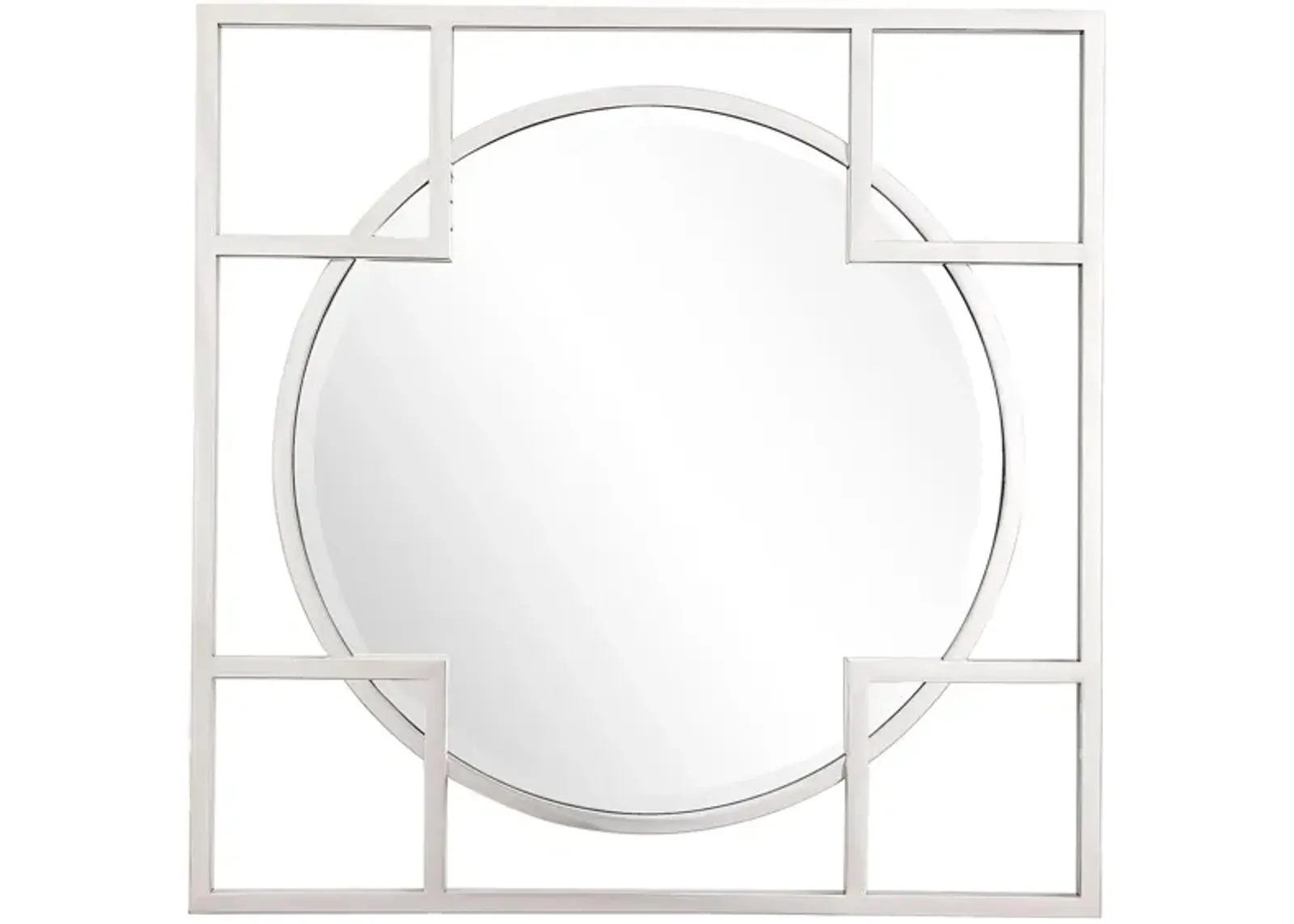 Kinney Square Wall Mirror in Silver by CAMDEN ISLE