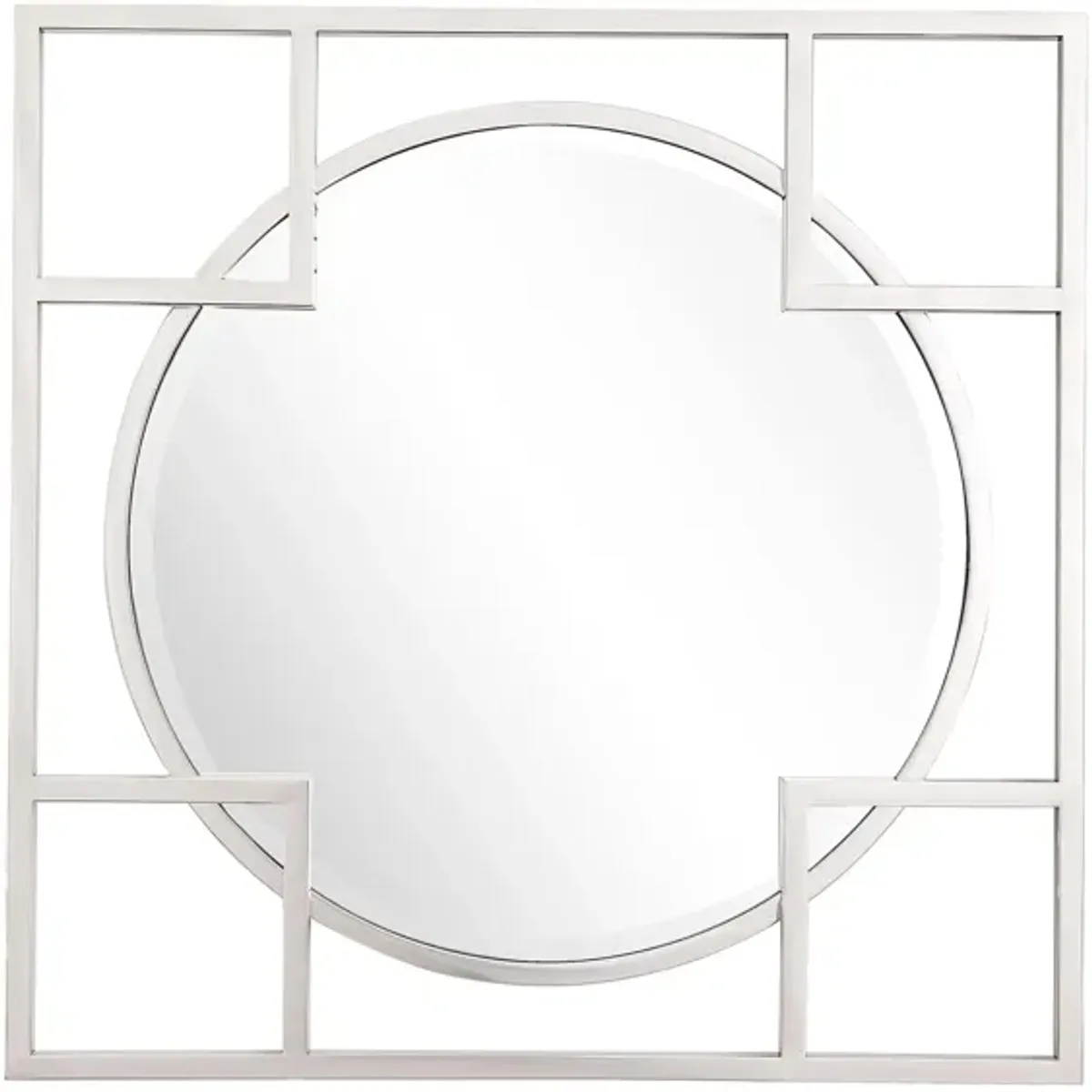 Kinney Square Wall Mirror in Silver by CAMDEN ISLE