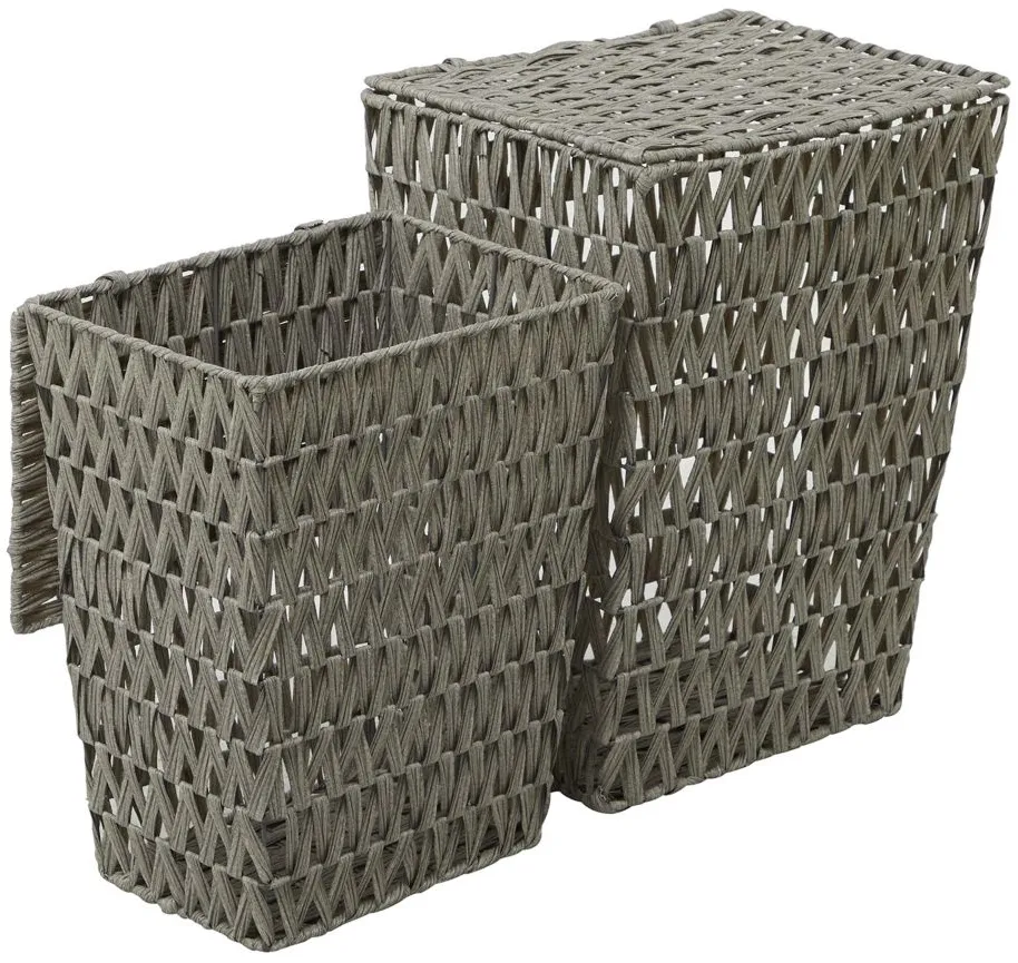 Ivy Collection Storage Basket - Set of 2 in Gray by UMA Enterprises