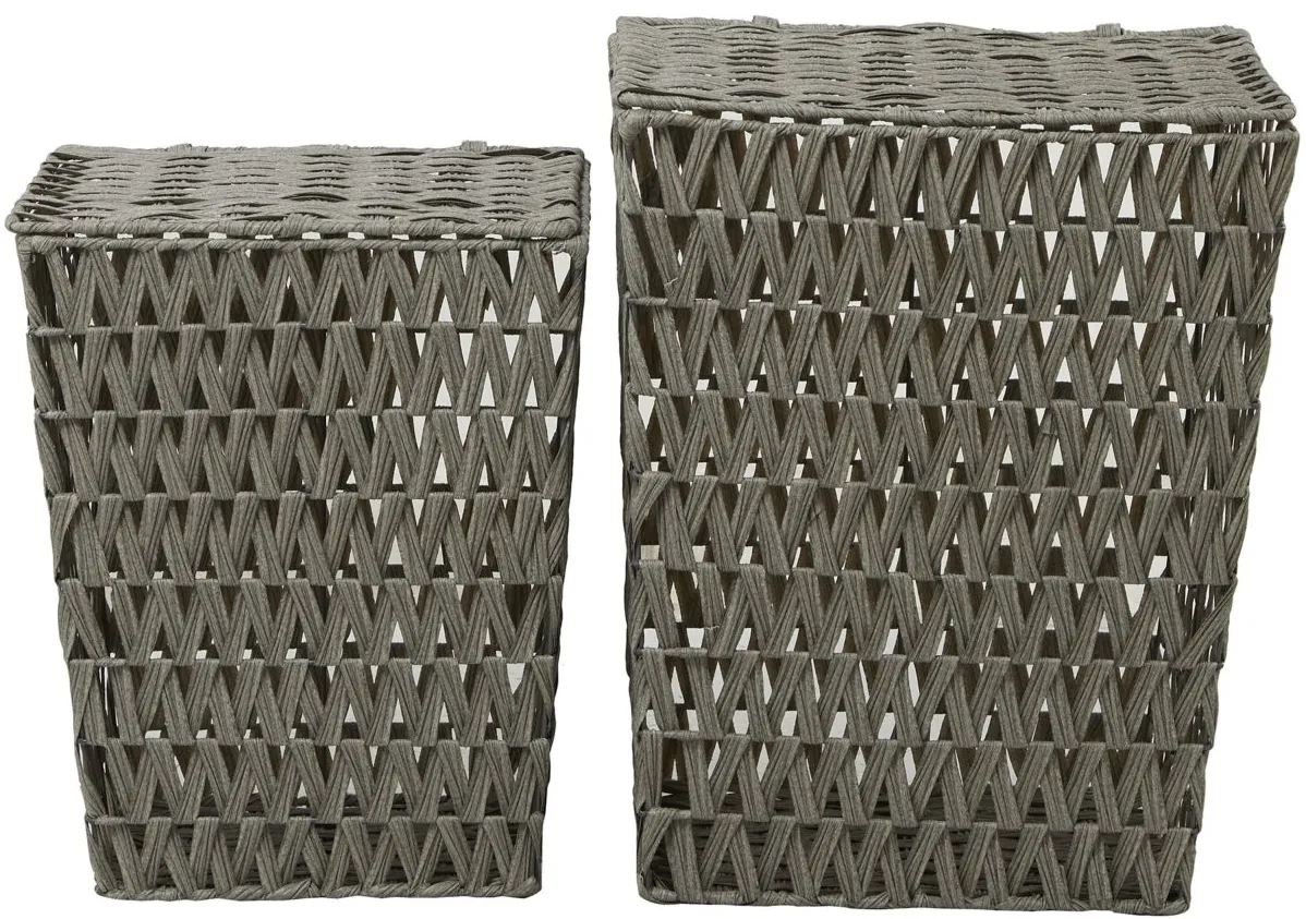 Ivy Collection Storage Basket - Set of 2 in Gray by UMA Enterprises