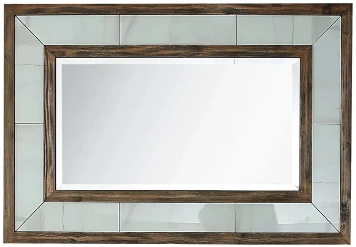 Bailey Wall Mirror in Brown by CAMDEN ISLE