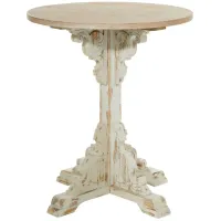 Ivy Collection Carved Accent Table in White by UMA Enterprises