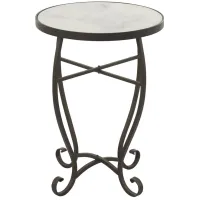 Ivy Collection Marble Accent Table in Brown by UMA Enterprises