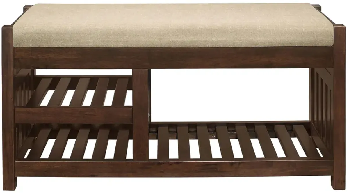 West Canada Storage Bench in Dark Walnut by Homelegance