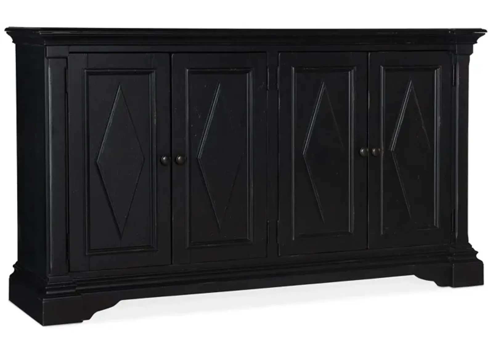 Commerce & Market Four-Door Cabinet in Black painted finish by Hooker Furniture