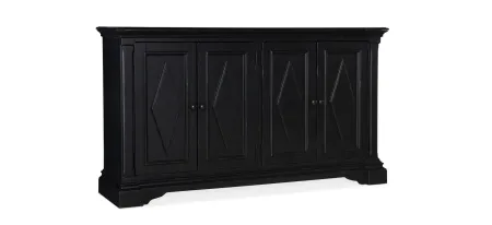 Commerce & Market Four-Door Cabinet in Black painted finish by Hooker Furniture